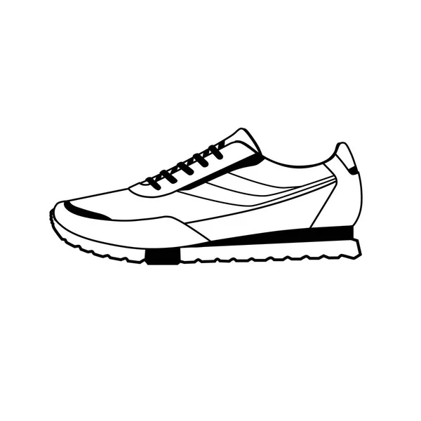 Black White Sneakers Vector — Stock Vector