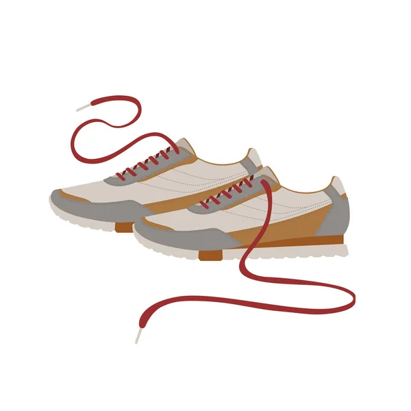 Zapatos Deportivos Con Encajes Vector — Vector de stock