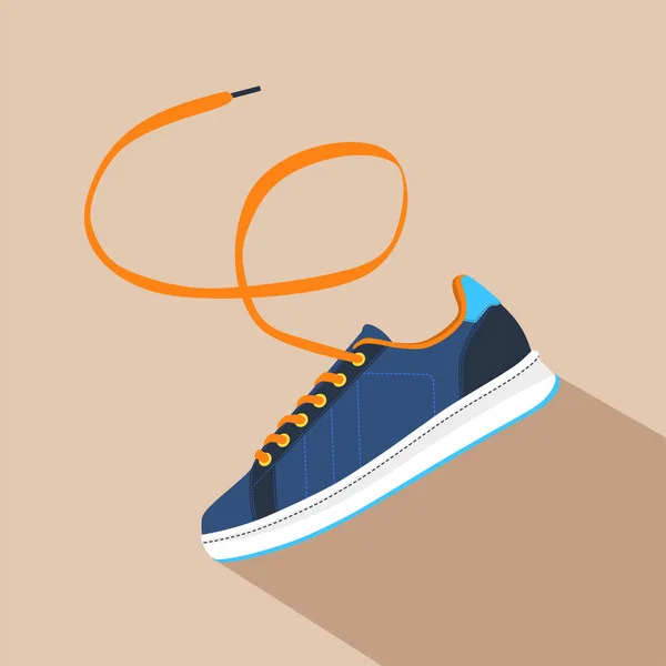 Blue Shoes Orange Laces — Stock Vector