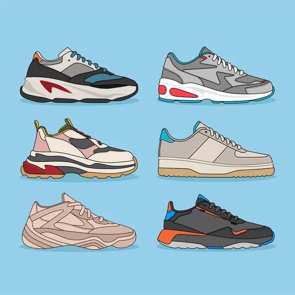 Set Van Moderne Schoenen — Stockvector