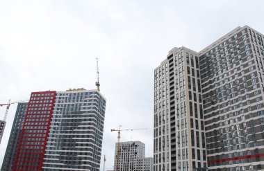 Kyiv Ukrayna 'da inşaat halindeki yeni yüksek binalar