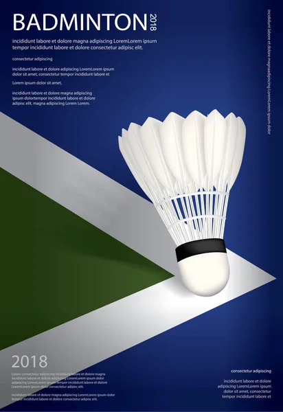 Badminton Şampiyonası Poster Vektörü Illüstrasyonu — Stok Vektör