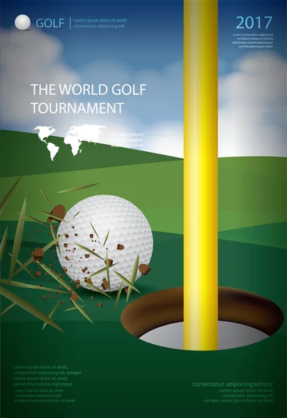 Manifesto Campionato Golf Vector Illustrazione — Vettoriale Stock