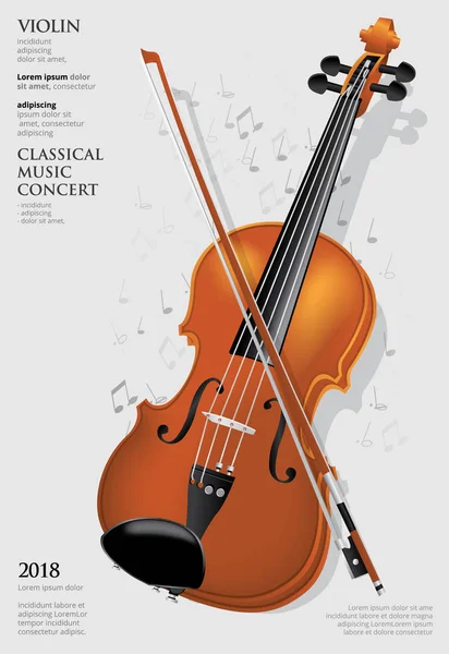 Концепция Классической Музыки Векторная Иллюстрация Скрипки — стоковый вектор