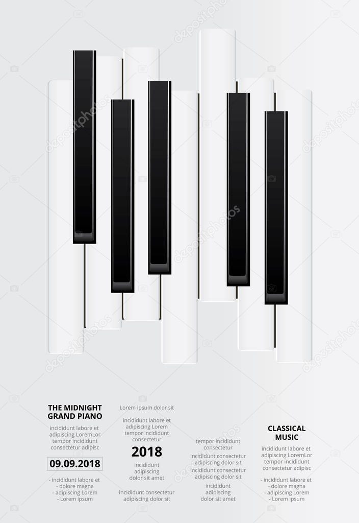 Music Grand Piano Poster Background Template Vector illustration