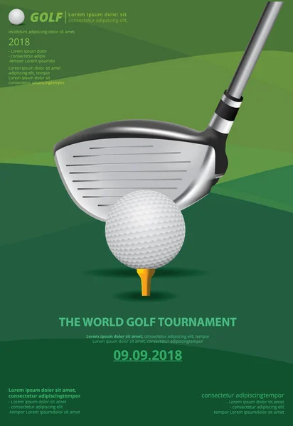 Cartel Campeonato Golf Vector Ilustración — Vector de stock