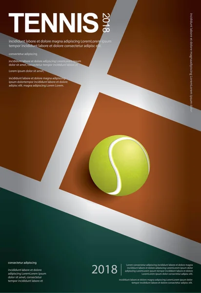 Affiche Championnat Tennis Illustration Vectorielle — Image vectorielle