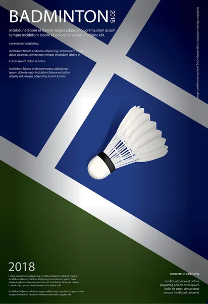 羽毛球锦标赛海报矢量图解 — 图库矢量图片