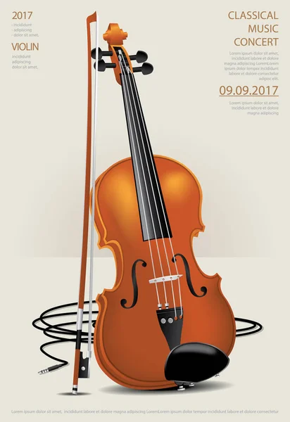 Klassieke Muziek Concept Viool Vectorillustratie — Stockvector