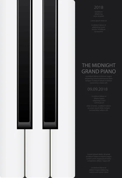 Muziek Grand Piano Poster Achtergrond Sjabloon — Stockvector