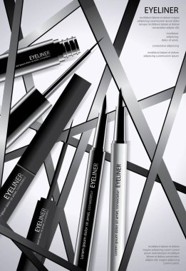 Poster tasarım vektör çizim birlikte kozmetik göz kalemi