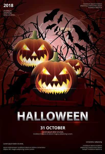 Illustration Vectorielle Conception Modèle Affiche Halloween — Image vectorielle