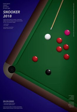 Snooker Şampiyonası Poster tasarım şablonu vektör çizim