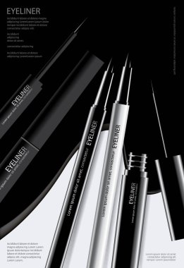 Poster tasarım vektör çizim birlikte kozmetik göz kalemi