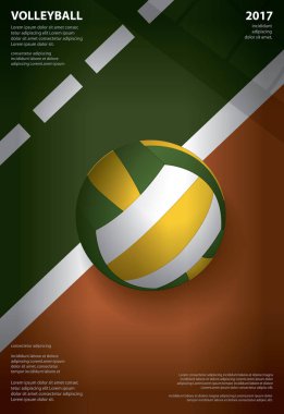 Voleybol Turnuvası Poster Şablonu Tasarım Vektörü İllüstrasyonu