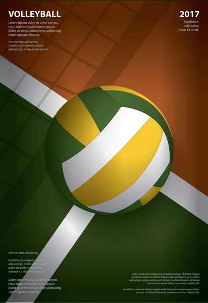 Volleyball Turnier Poster Vorlage Design Vektor Illustration — Stockvektor