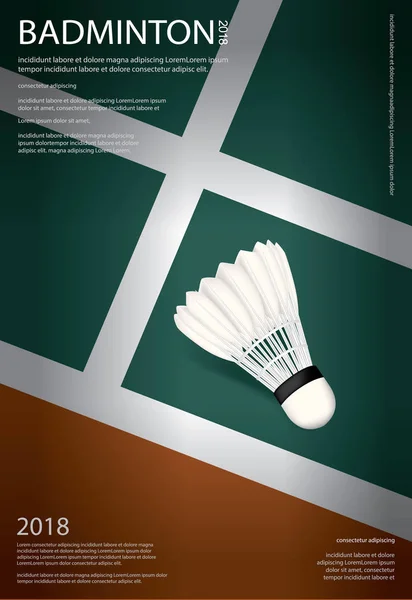 Affiche Championnat Badminton Illustration Vectorielle — Image vectorielle
