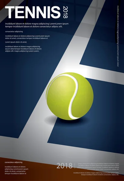 Affiche Championnat Tennis Illustration Vectorielle — Image vectorielle