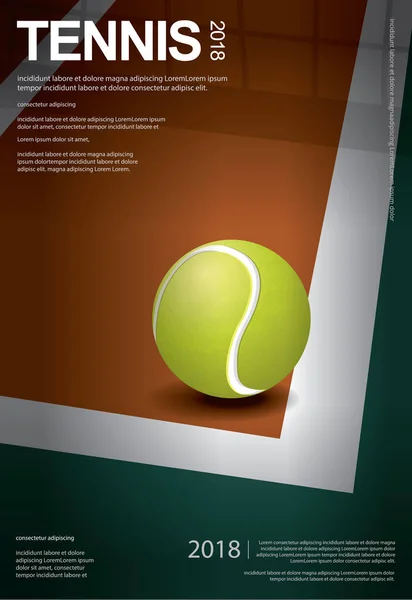 Affiche Championnat Tennis Illustration Vectorielle — Image vectorielle