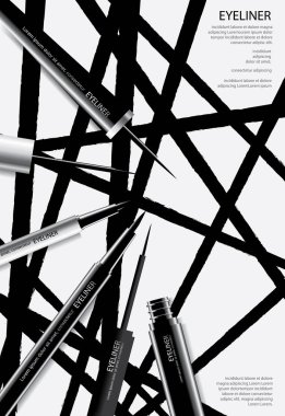 Poster tasarım vektör çizim birlikte kozmetik göz kalemi