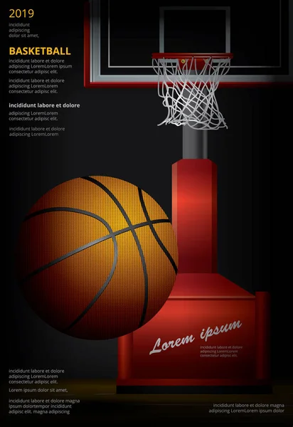 Cartel Baloncesto Publicidad Vector Ilustración — Vector de stock