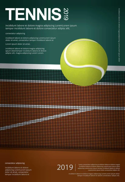 Affiche Championnat Tennis Illustration Vectorielle — Image vectorielle