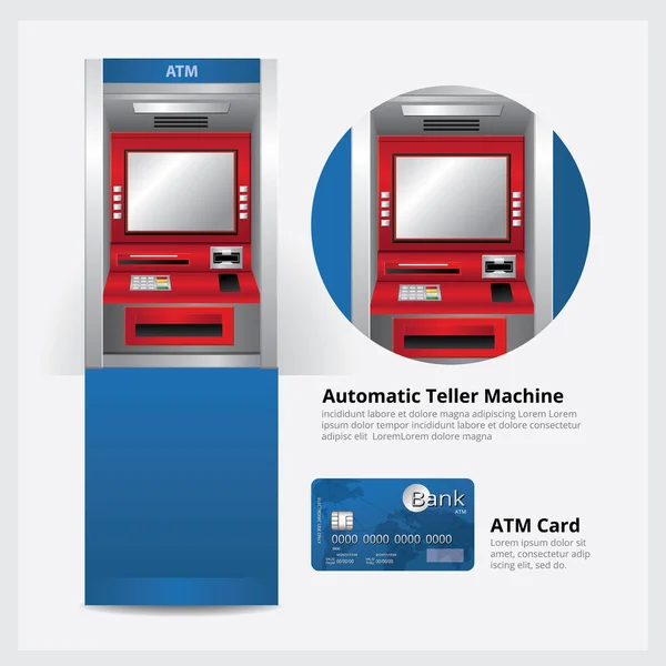 Geldautomat Mit Vektordarstellung Der Geldautomaten — Stockvektor