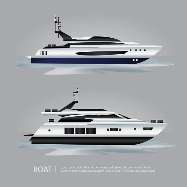 Transport Bateau Yacht Tourisme Pour Voyage Illustration Vectorielle — Image vectorielle