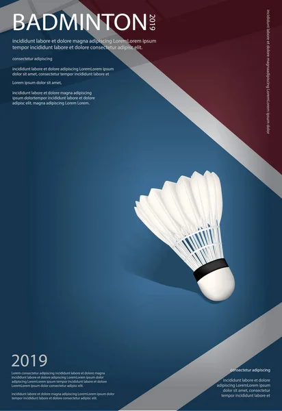 Чемпіонат Бадмінтону Плакат Векторні Ілюстрації — стоковий вектор