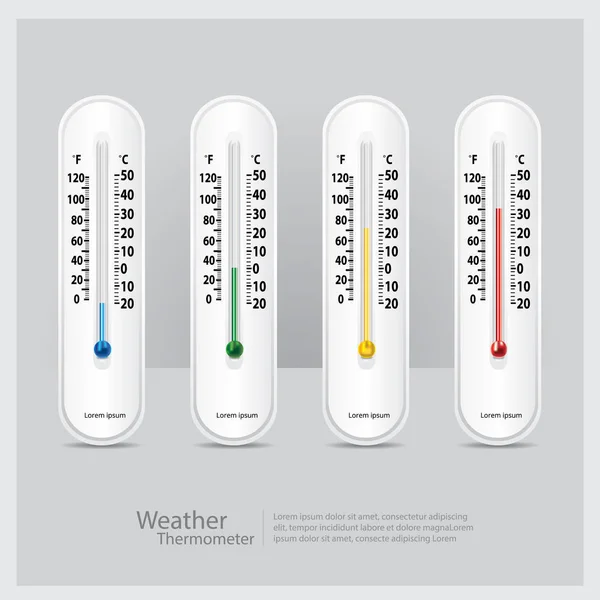 Изолированная Векторная Иллюстрация Погодного Термометра — стоковый вектор