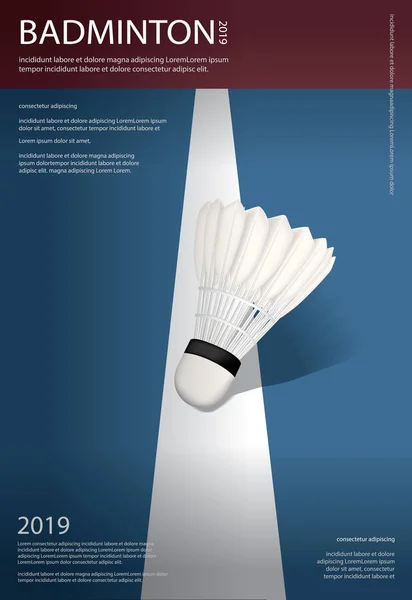 Affiche Championnat Badminton Illustration Vectorielle — Image vectorielle