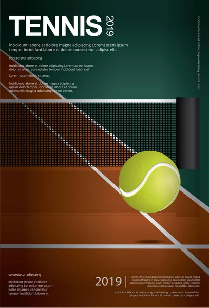 Affiche Championnat Tennis Illustration Vectorielle — Image vectorielle