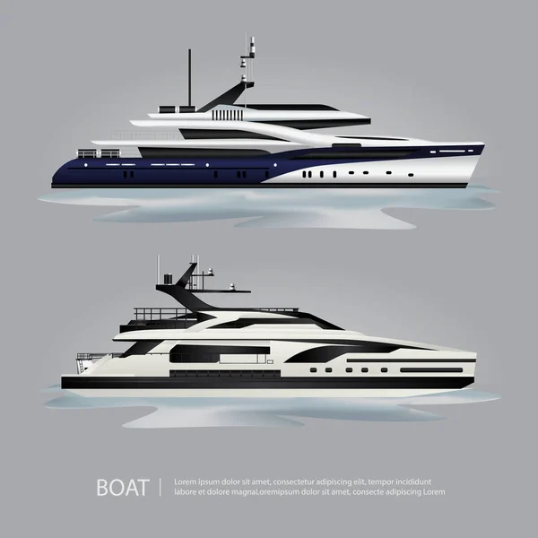 Trasporti Barca Turistica Yacht Travel Vector Illustrazione — Vettoriale Stock