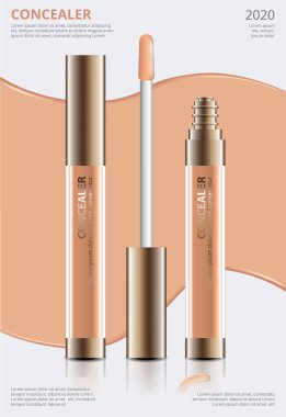 Paket Vektörü İllüstrasyonlu Poster Şablonu Gizleyici