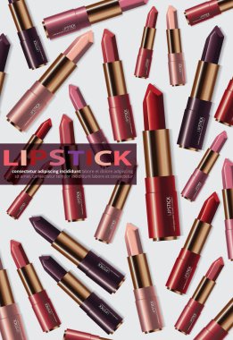 Poster Şablonu Tasarım Kozmetik Ruj Vektörü İllüstrasyonu