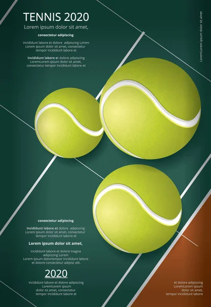 Affiche Championnat Tennis Illustration Vectorielle — Image vectorielle