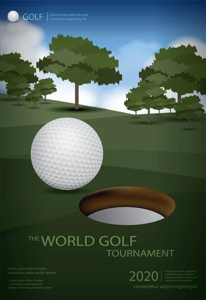 Póster Golf Champion Plantilla Diseño Vector Ilustración — Vector de stock