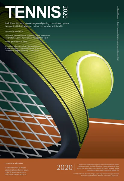 Affiche Championnat Tennis Illustration Vectorielle — Image vectorielle