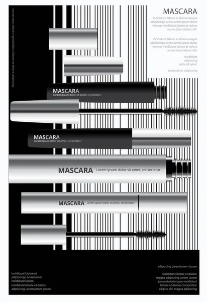Плакат Косметическая Тушь Векторной Иллюстрацией Упаковки — стоковый вектор
