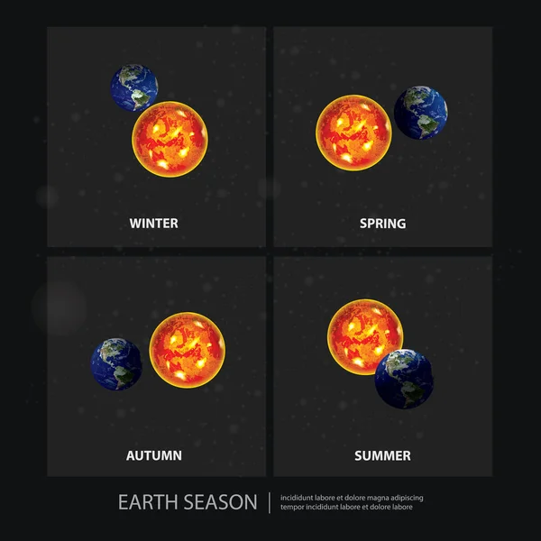 Earth Changing Season Vector Illustration — Stock Vector