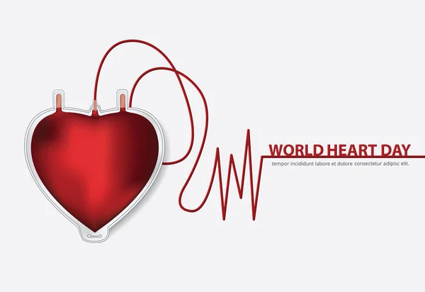 World Heart Day Plakáttervezés Sablon Vector Illusztráció — Stock Vector