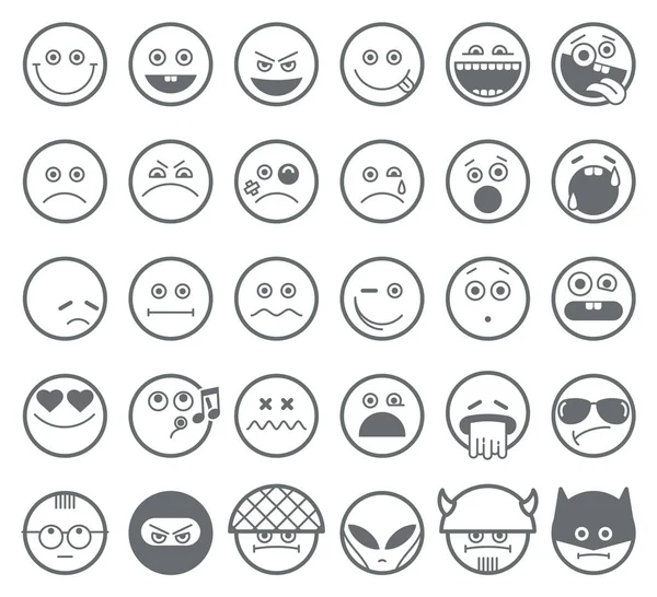 Smiley, emoticon vector line icons set