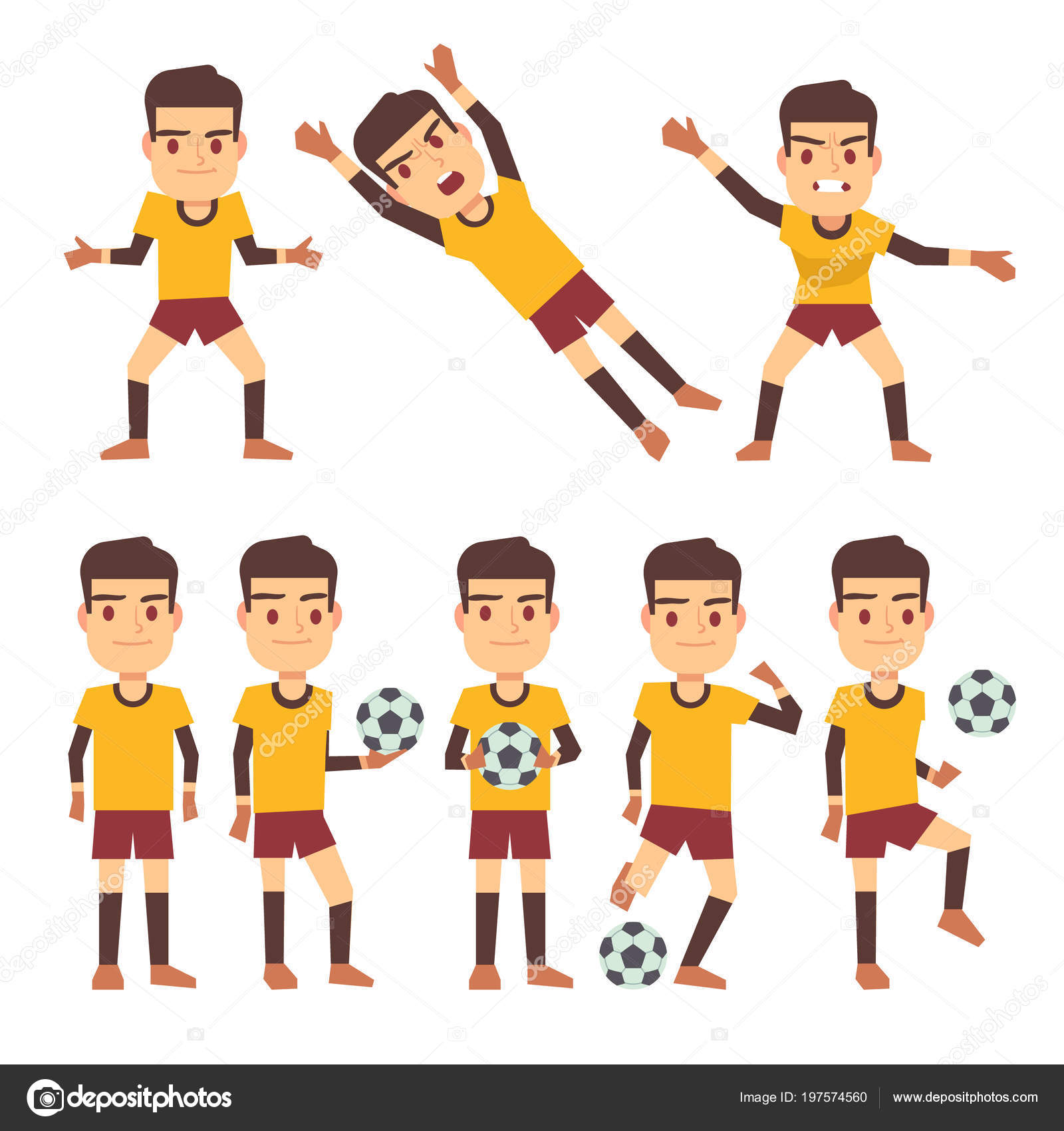 Footballer Soccer Player Goalkeeper In Different Gaming