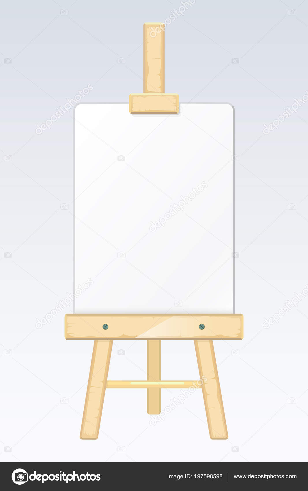 Easel Painting Desk Drawing Board With Blank White Canvas Vector