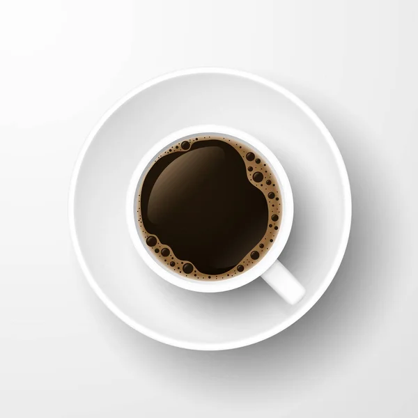 Realistic top view coffee cup isolated on white