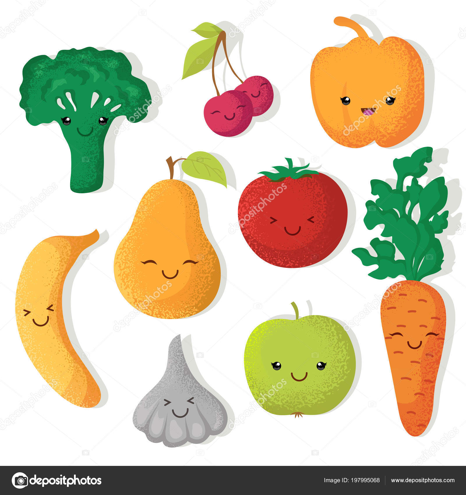 Imágenes: verduras animadas | Divertidas frutas y verduras vector