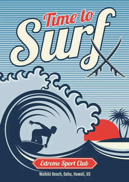 Surfing vector hawaii t-shirt vector vintage design