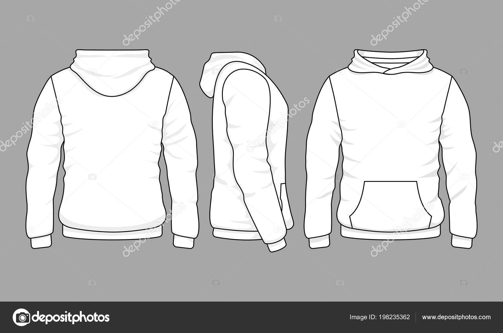 Male hoodie side view | Male hoodie sweatshirt in front, back and side