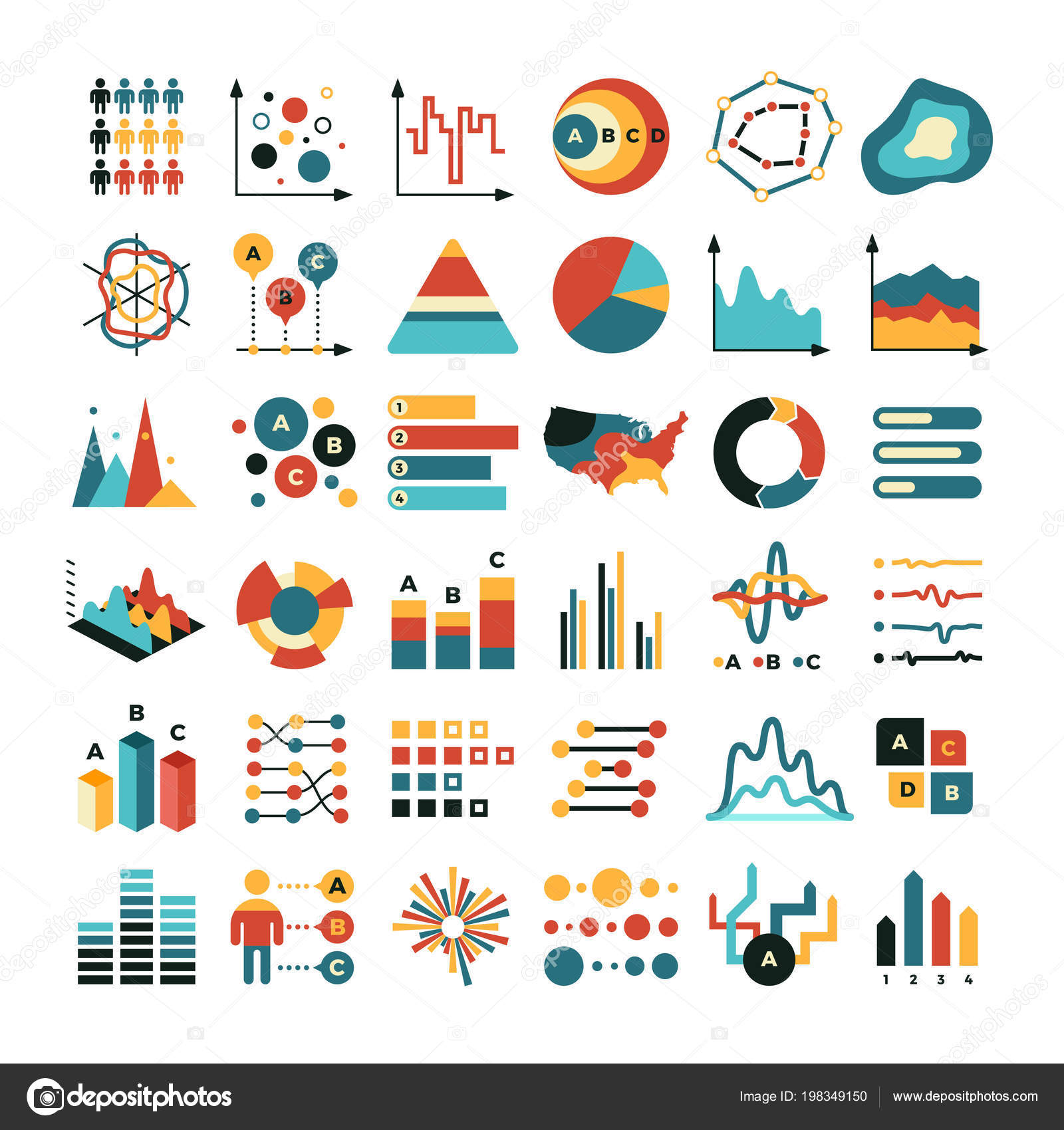 Stock Icons Graphs Charts And Statistics