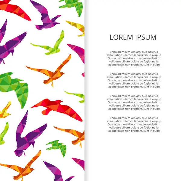 Colorful birds silhouettes banner design